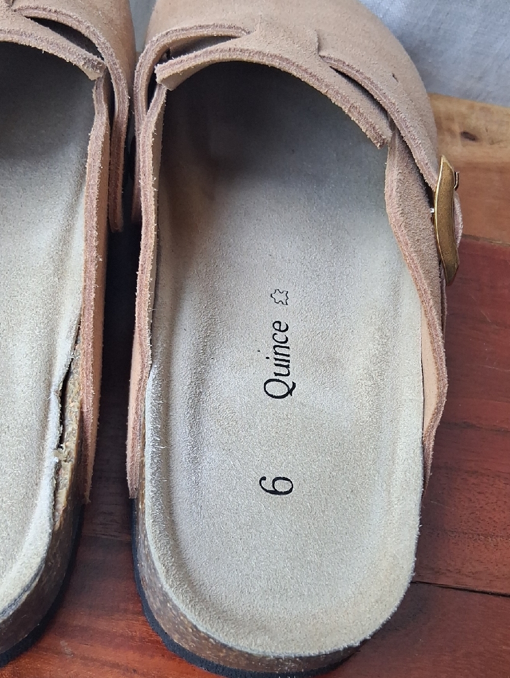 "Pre-Loved" Quince Water Repellent Suede Clog Mule Pecan Tan 6 - Picture 9 of 13